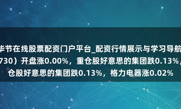 毕节在线股票配资门户平台_配资行情展示与学习导航 家居家电ETF（515730）开盘涨0.00%，重仓股好意思的集团跌0.13%，格力电器涨0.02%