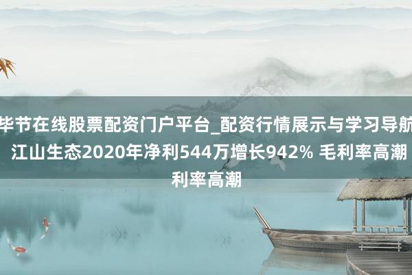 毕节在线股票配资门户平台_配资行情展示与学习导航 江山生态2020年净利544万增长942% 毛利率高潮